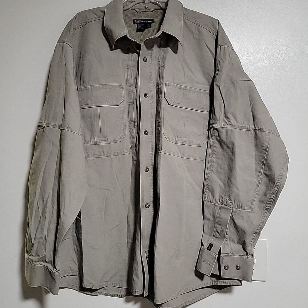 5.11 Tactical TacLite Professional Long Sleeve Shirt Style 72175 Gray Size XL